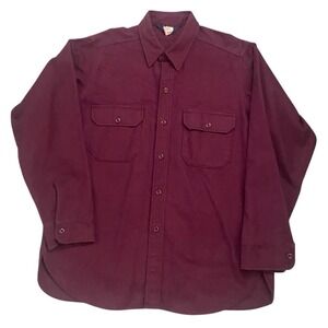 Woolrich Men's Flannel Shirt Burgundy Made In USA XL?‎ 2XL?  Thick